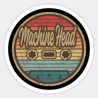 machine head cassette retro circle Sticker